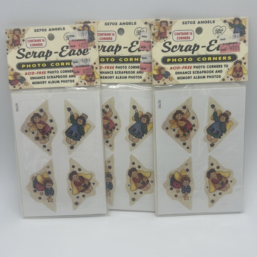 Vintage Scrap Ease Photo Corners Angels Scrapbook Stickers‎ Memory Albums Photos
